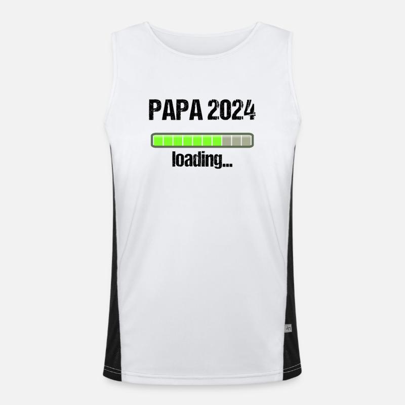 Papa 2024 Loading Vaterschaft Vater Werden Dad Funktionelles Kontrast-Tank Top für Männer 