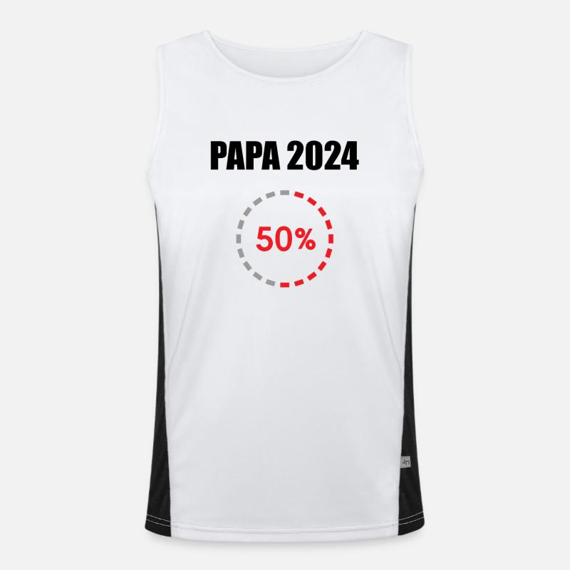 Papa 2024 Loading Vaterschaft Vater Werden Dad Funktionelles Kontrast-Tank Top für Männer 