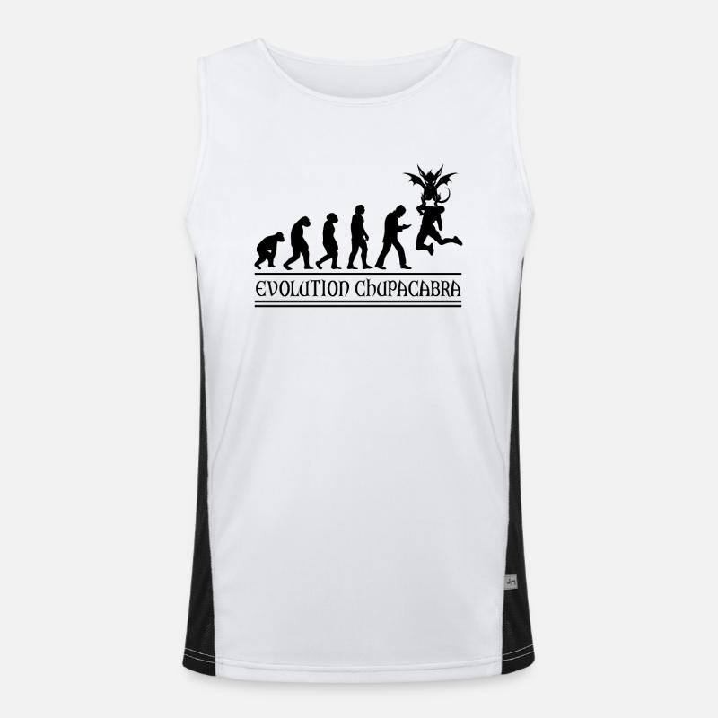 Cryptozoologists Chupacabra Creatures Evolution - Men's Functional Contrast Tank Top  - white/black