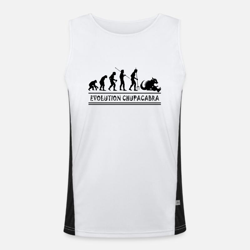 Cryptozoologists Chupacabra Creatures Evolution - Men's Functional Contrast Tank Top  - white/black