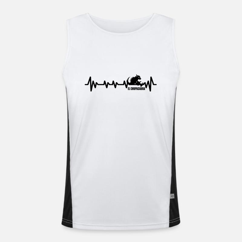 Cryptozoologists Chupacabra Creatures Heartbeat Men's Functional Contrast Tank Top 
