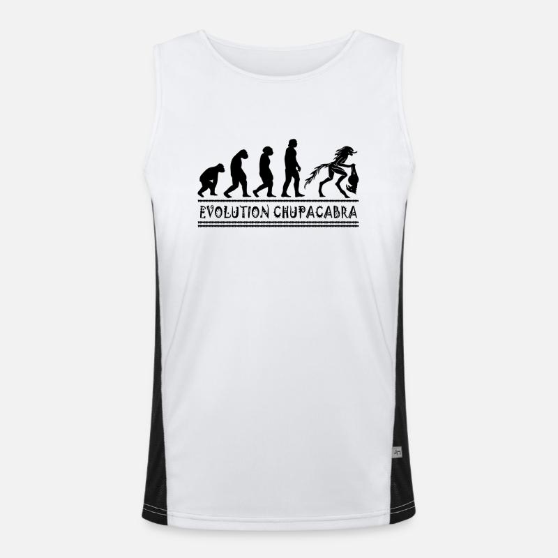 Cryptozoologists Chupacabra Creatures Evolution Men's Functional Contrast Tank Top 