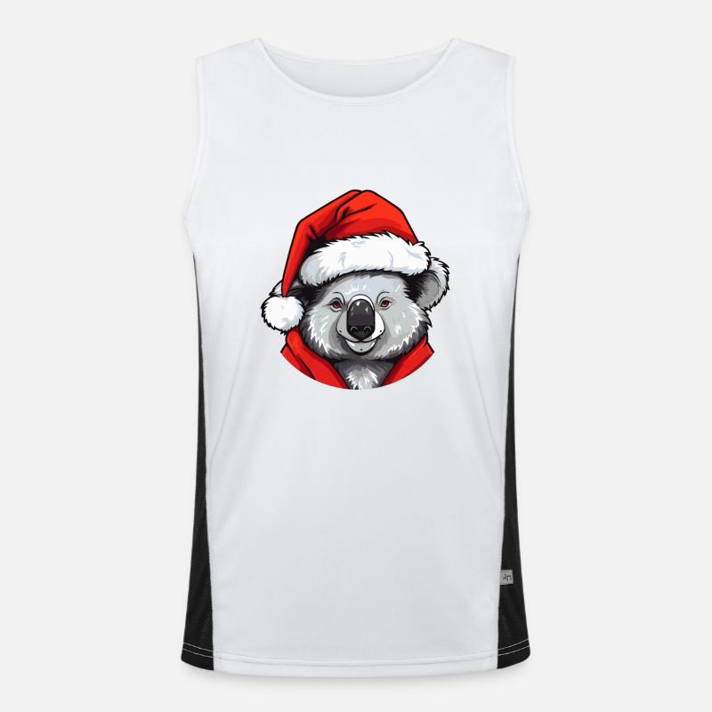 Koala Christmas Animal Head Men's Functional Contrast Tank Top 