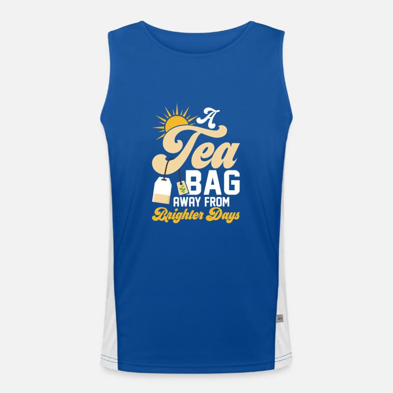 A tea bag away from brighter days Tea Drinker Mug Funktionelles Kontrast-Tank Top für Männer 