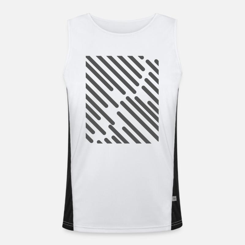 Graue Streifen Funktionelles Kontrast-Tank Top für Männer 