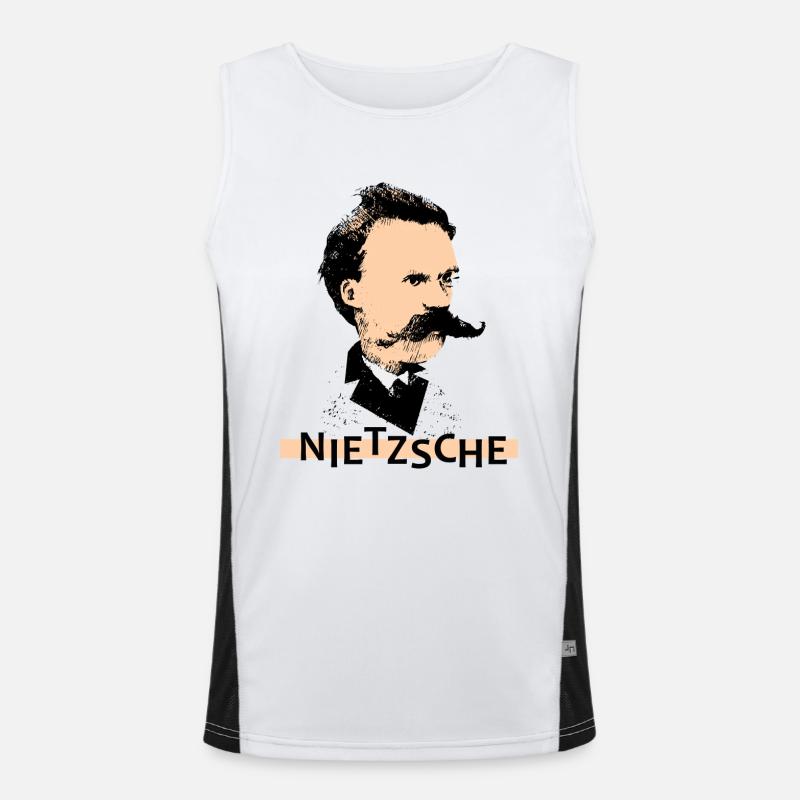 Nietzsche - Men's Functional Contrast Tank Top  - white/black