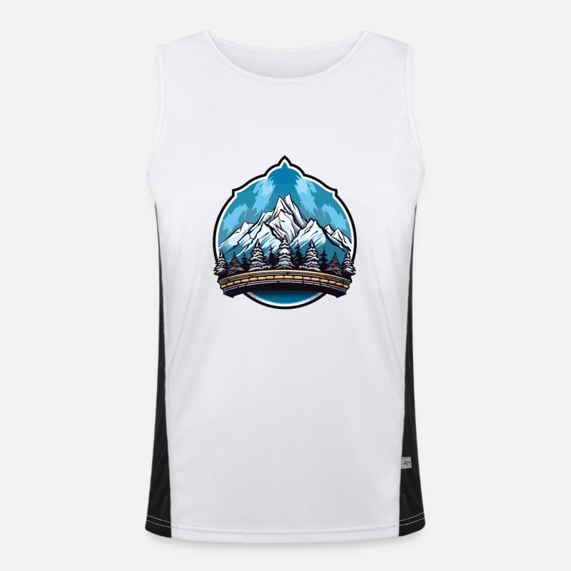 Mountains Mountaineer Symbol Men's Functional Contrast Tank Top 