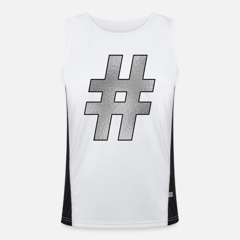 Hashtag Silver Men's Functional Contrast Tank Top 