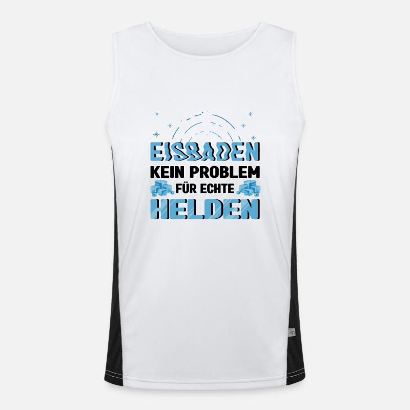 Eisbaden Spruch Eisschwimmer Sonnenbaden Eisbader Funktionelles Kontrast-Tank Top für Männer 