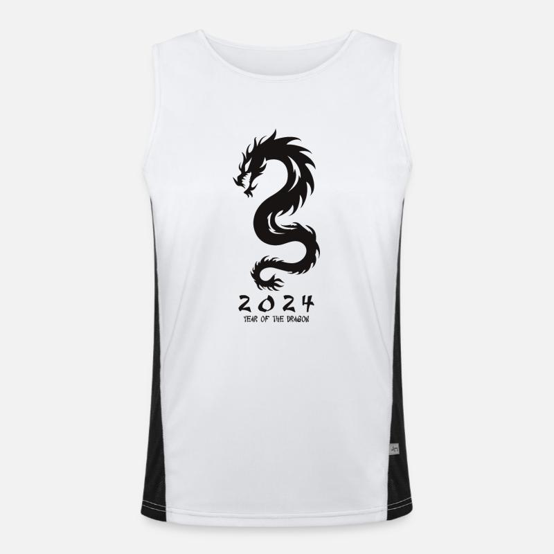 2024 Jahr des Drachen Silvester Geschenkidee Funktionelles Kontrast-Tank Top für Männer 
