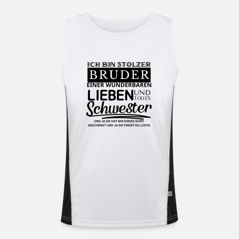 ICH BIN STOLZER BRUDER Funktionelles Kontrast-Tank Top für Männer 