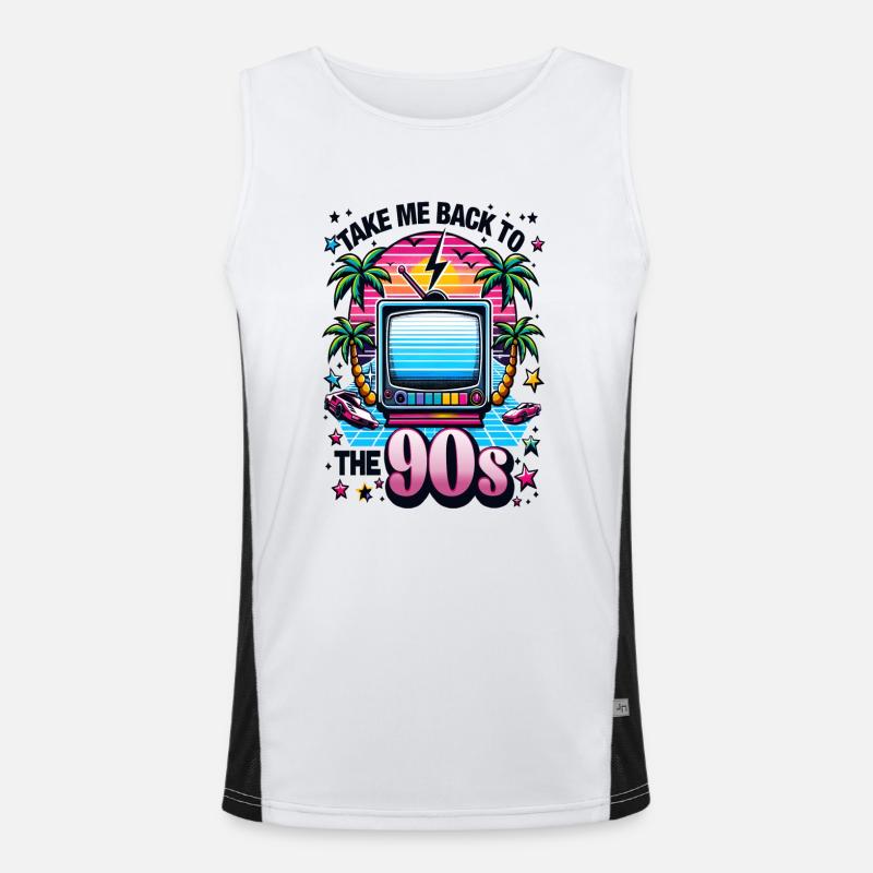 Take me Back to the 90s Funktionelles Kontrast-Tank Top für Männer 