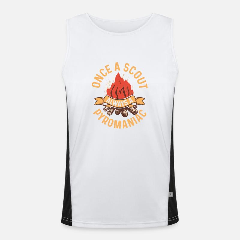 Scout's Flame: Forever a Pyromaniac Tee Funktionelles Kontrast-Tank Top für Männer 