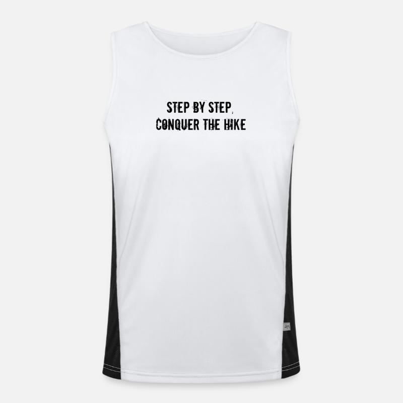 Hiking - Step by step, conquer the hike Men's Functional Contrast Tank Top 