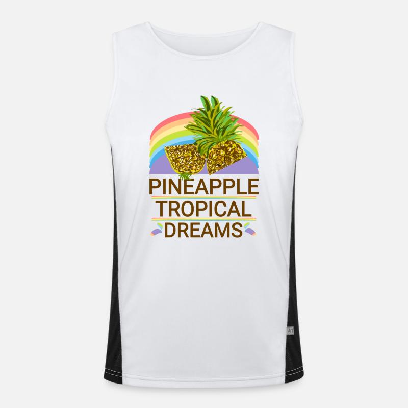 Ananas Regenbogen Funktionelles Kontrast-Tank Top für Männer 