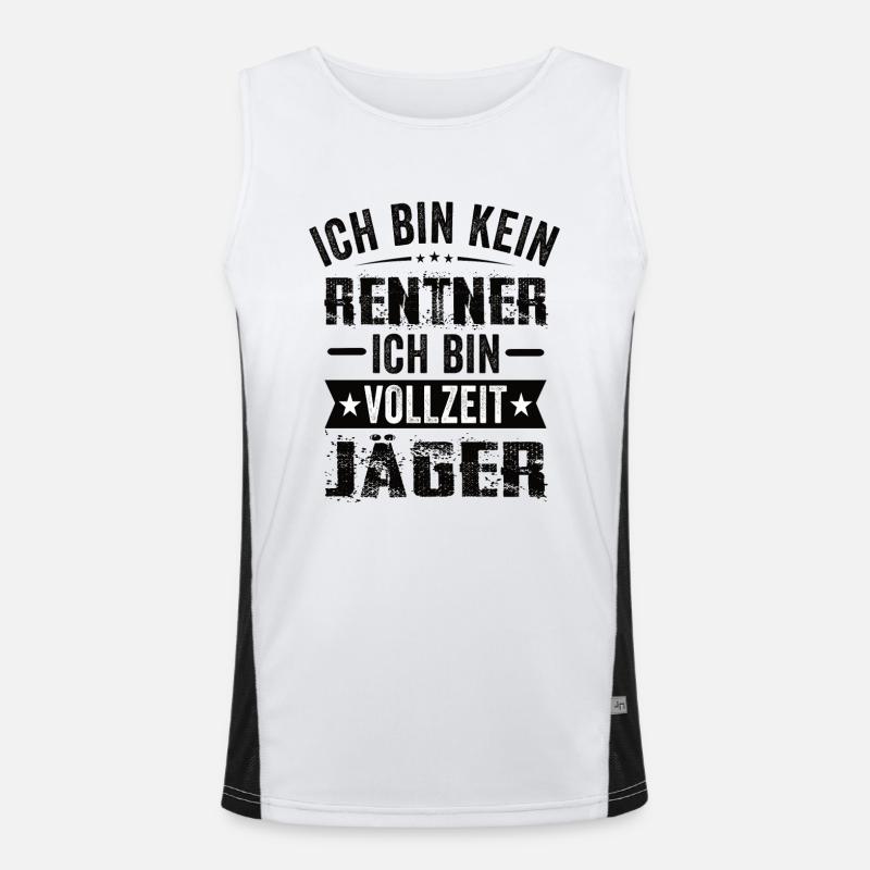 Ich Bin Kein Rentner Ich Bin Vollzeit Jäger Funktionelles Kontrast-Tank Top für Männer 