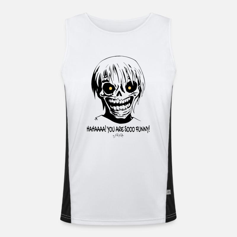 Haha, du bist so witzig: Ein sarkastischer Schädel Funktionelles Kontrast-Tank Top für Männer 