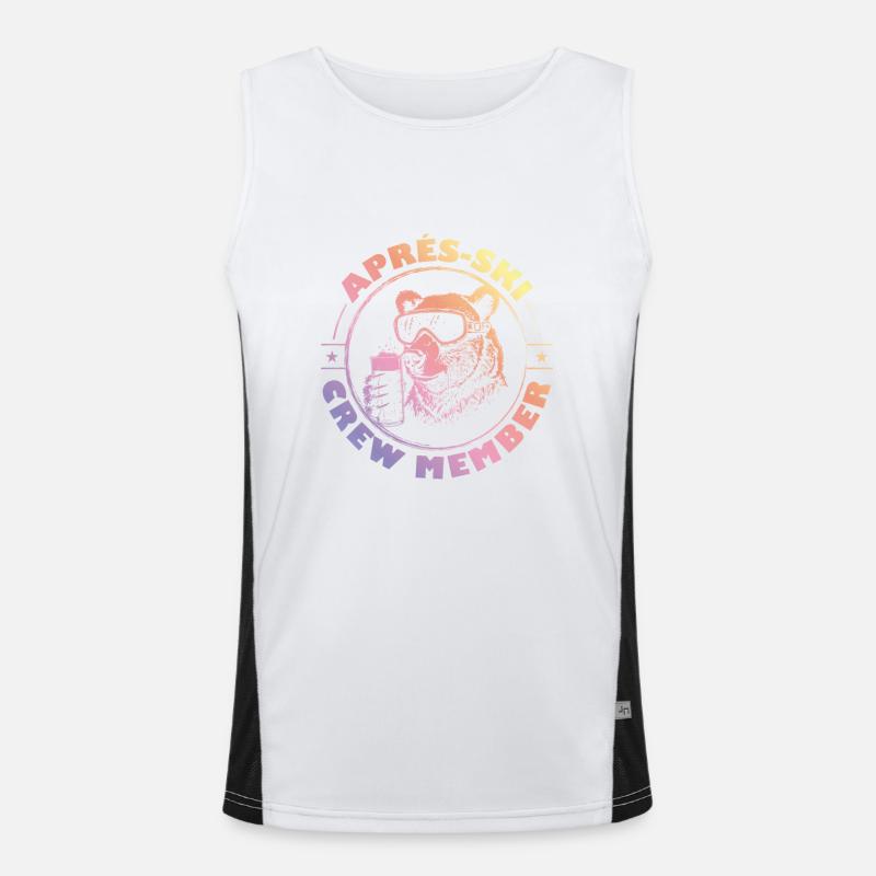 Bear Après Ski Team Saying Colorful Men's Functional Contrast Tank Top 