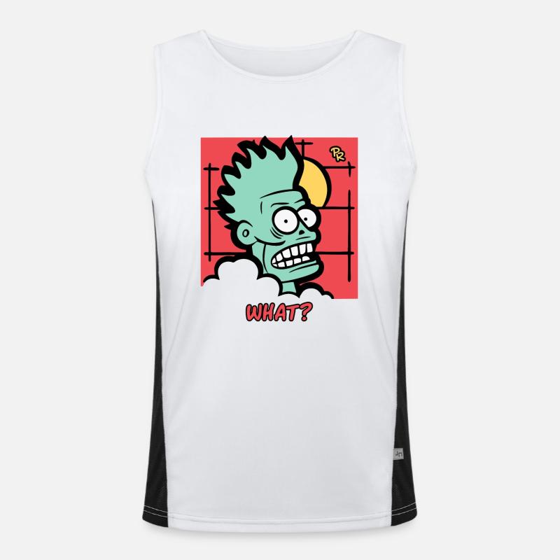 Zombie asks: What? Men's Functional Contrast Tank Top 