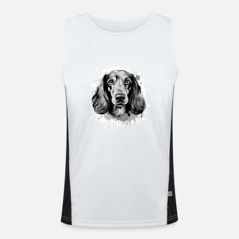Teckel Tête De Chien Portrait Teckel Débardeur respirant contrasté Homme 