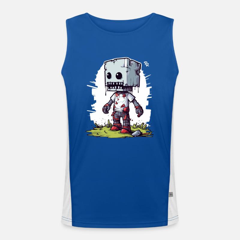 Pixeliger Pixel Zombie Funktionelles Kontrast-Tank Top für Männer 