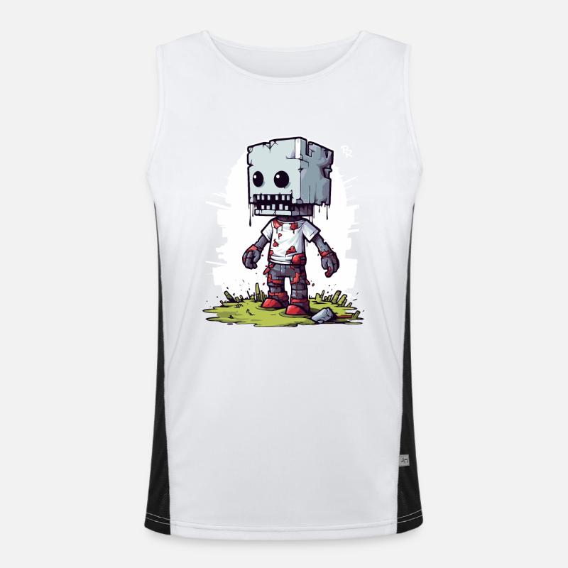 Pixeliger Pixel Zombie Funktionelles Kontrast-Tank Top für Männer 