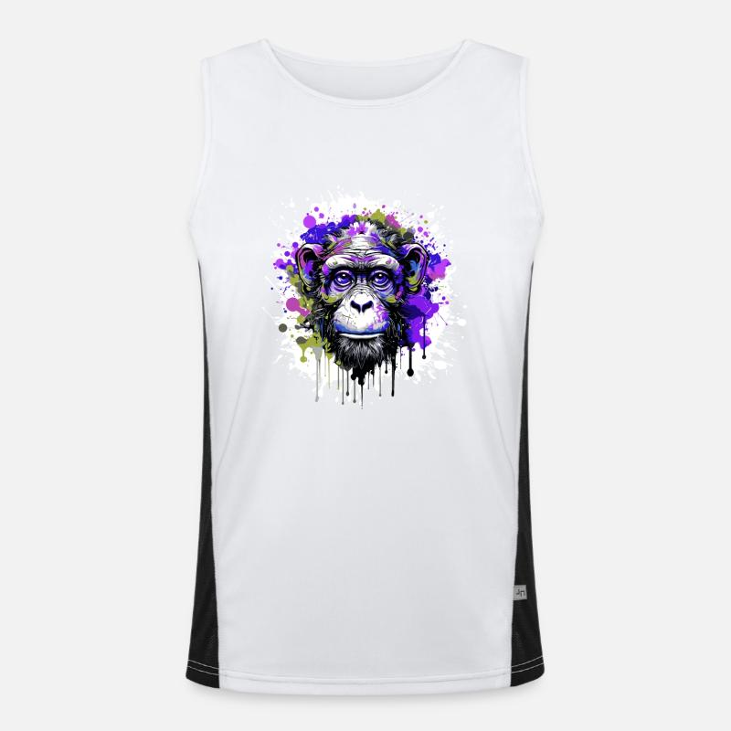 Portrait De Tête De Singe Coloré Débardeur respirant contrasté Homme 