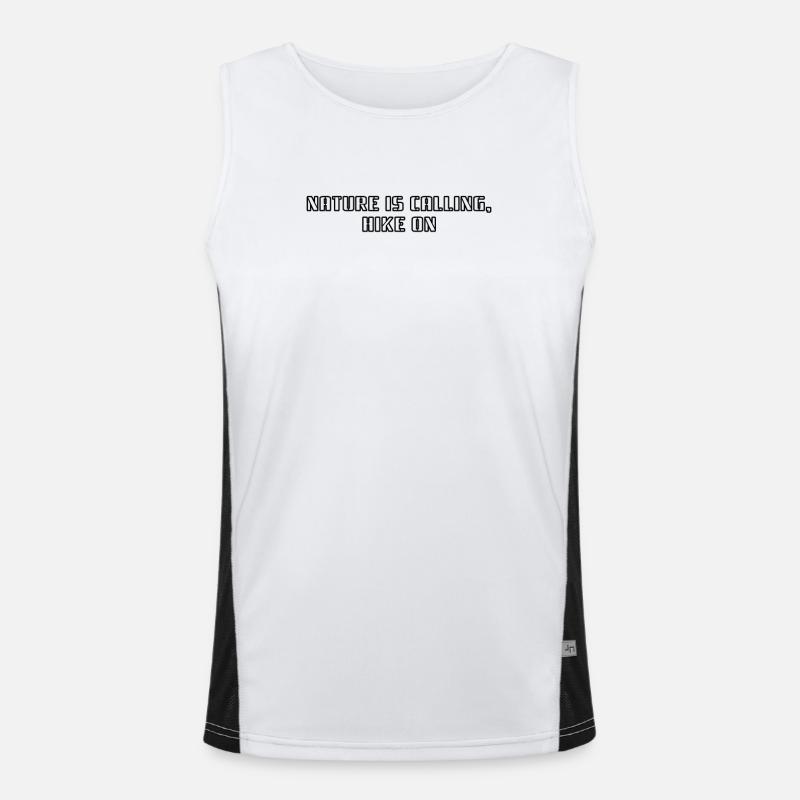 Hiking - Nature is Calling, Hike On Men's Functional Contrast Tank Top 