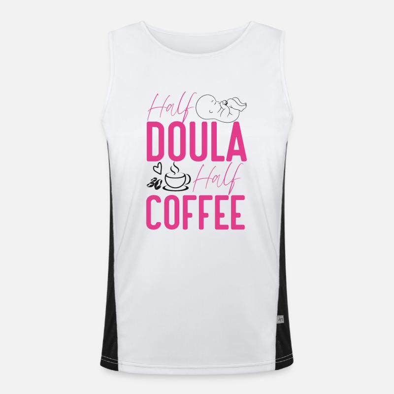 Doula Birth Worker Coffee Half Funktionelles Kontrast-Tank Top für Männer 