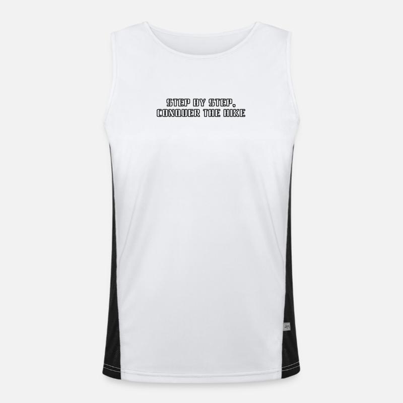 Hiking - Step by step, conquer the hike Men's Functional Contrast Tank Top 