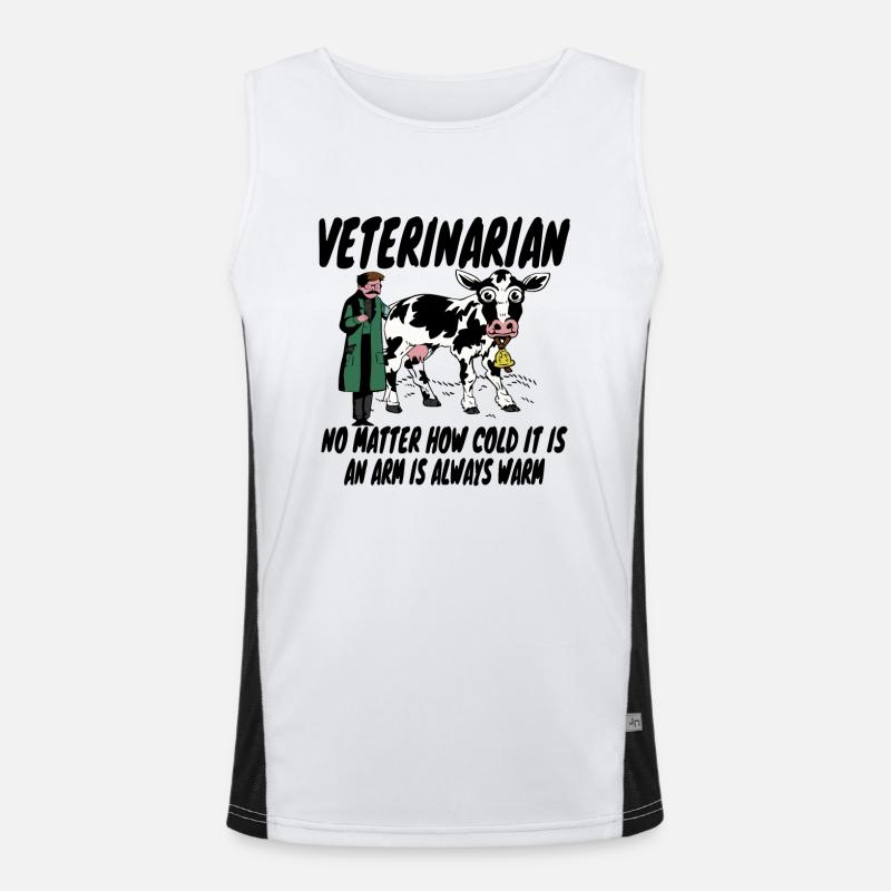"No matter how cold it is" Country Veterinarian Men's Functional Contrast Tank Top 