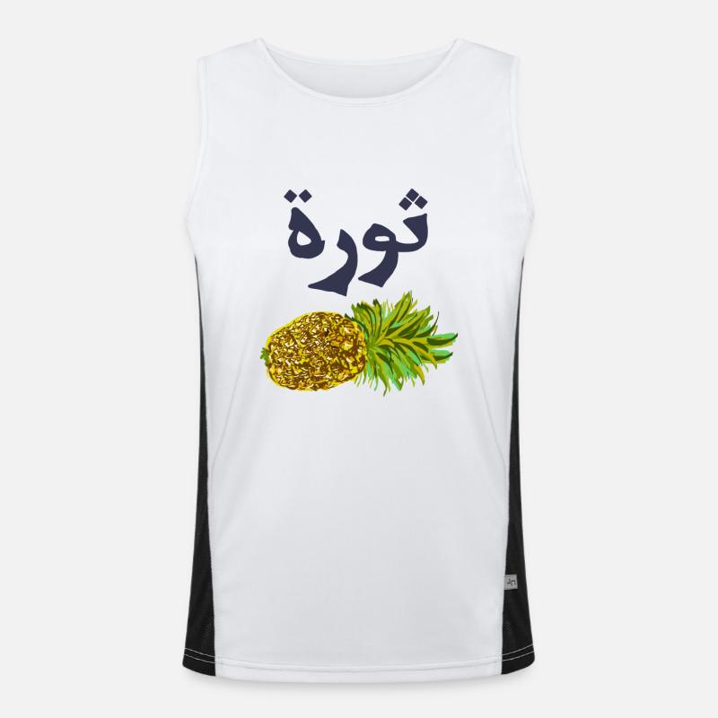 Ananas mit arabischen Text Funktionelles Kontrast-Tank Top für Männer 
