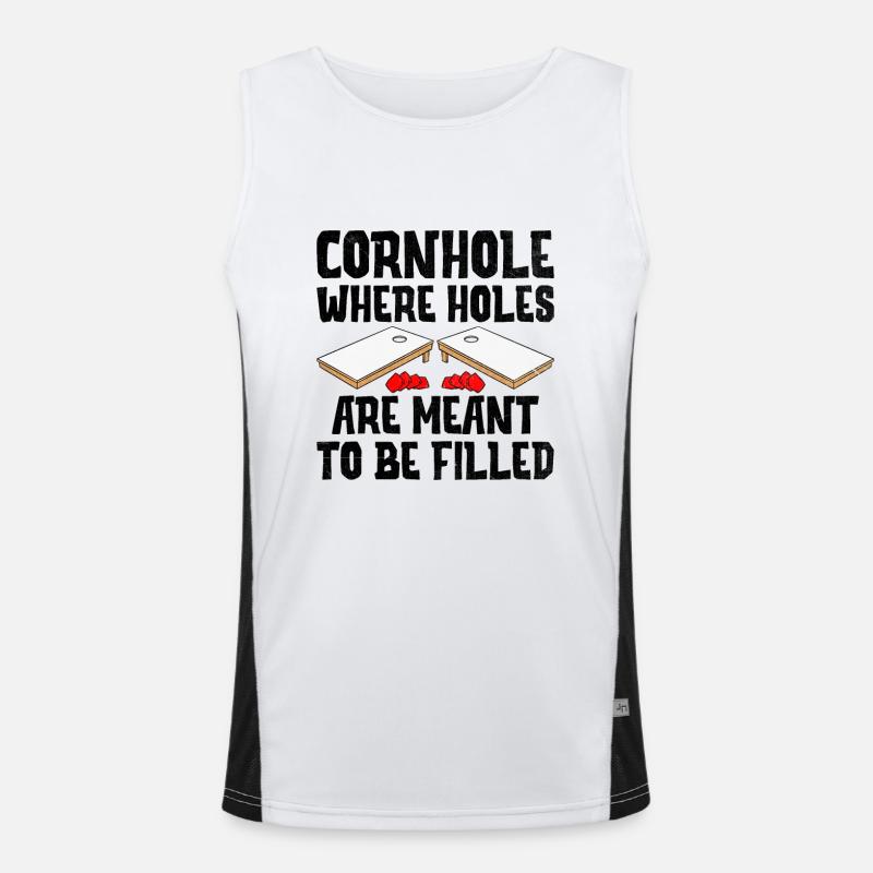 Joueurs De Cornhole Cornhole Sports Drôle De Cornhole Be Débardeur respirant contrasté Homme 