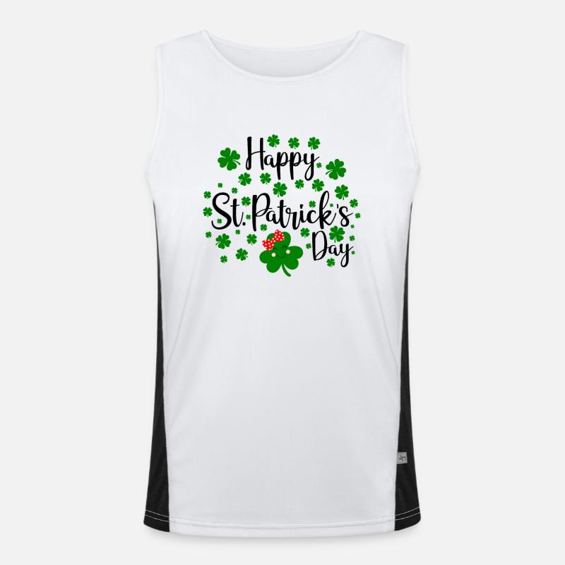 Accessoires de la Saint-Patrick Irlande Shamrock décoration Débardeur respirant contrasté Homme 