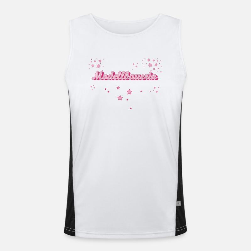 Technical Graduation Gift Model Maker - Men's Functional Contrast Tank Top  - white/black