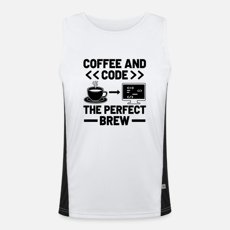 Kaffee-Codierung Programmierer Programmierer Entwickler Nerd Coff Funktionelles Kontrast-Tank Top für Männer 