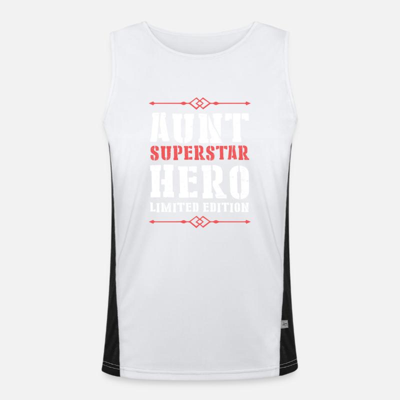 Beste Tante Heldin Spruch Funktionelles Kontrast-Tank Top für Männer 