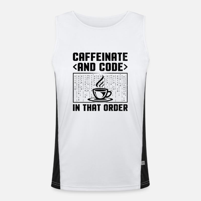 Café Codage Programmeur Codeur Développeur Nerd Coff Débardeur respirant contrasté Homme 