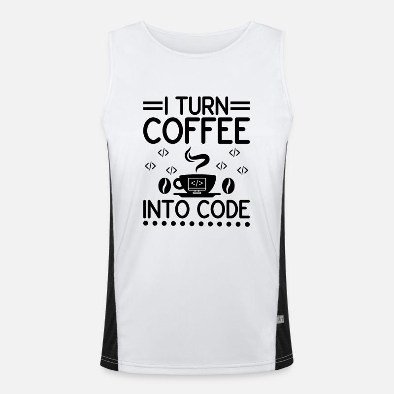 Café Codage Programmeur Codeur Développeur Nerd Coff Débardeur respirant contrasté Homme 