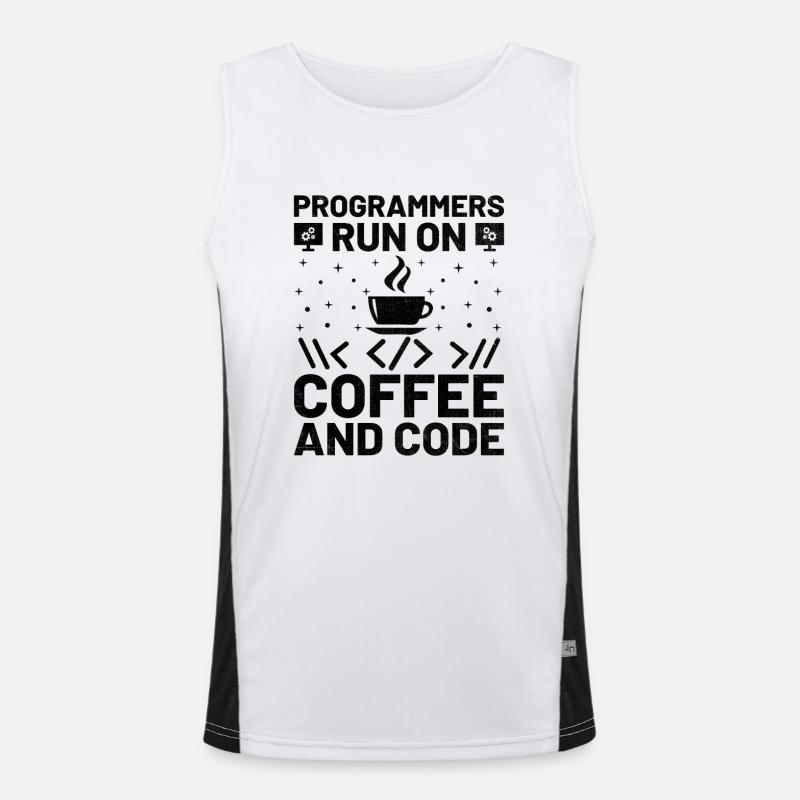 Kaffee-Codierung Programmierer Programmierer Entwickler Nerd Coff Funktionelles Kontrast-Tank Top für Männer 
