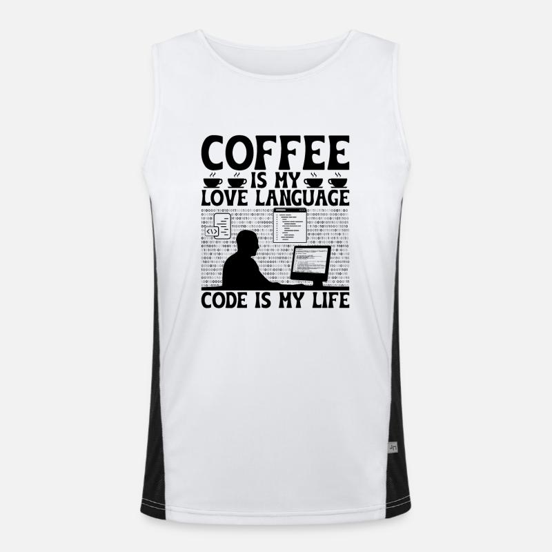Kaffee-Codierung Programmierer Programmierer Entwickler Nerd Coff Funktionelles Kontrast-Tank Top für Männer 