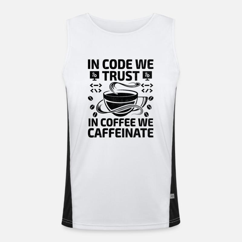 Coffee Coding Programmer Coder Developer Nerd Coff Men's Functional Contrast Tank Top 