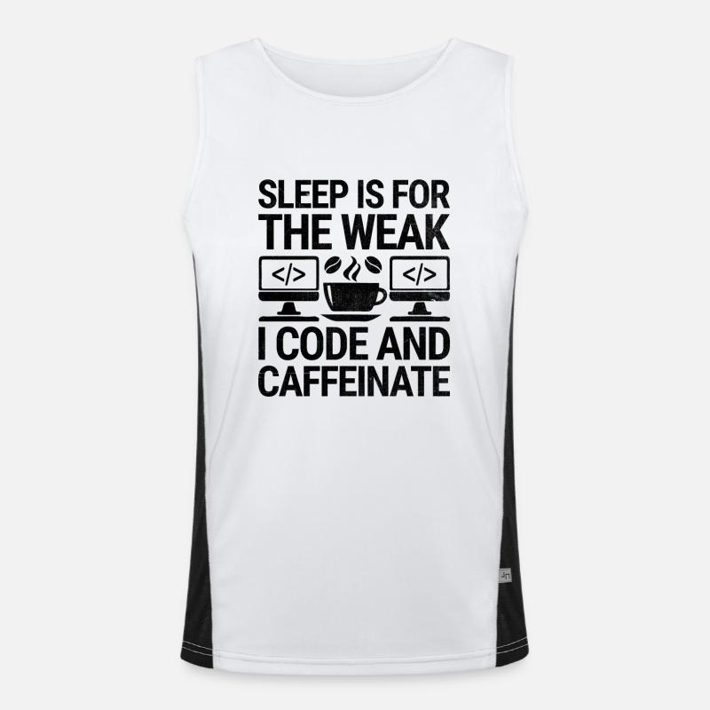 Kaffee-Codierung Programmierer Programmierer Entwickler Nerd Coff Funktionelles Kontrast-Tank Top für Männer 