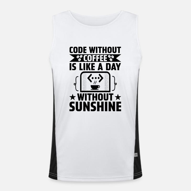 Kaffee-Codierung Programmierer Programmierer Entwickler Nerd Coff Funktionelles Kontrast-Tank Top für Männer 
