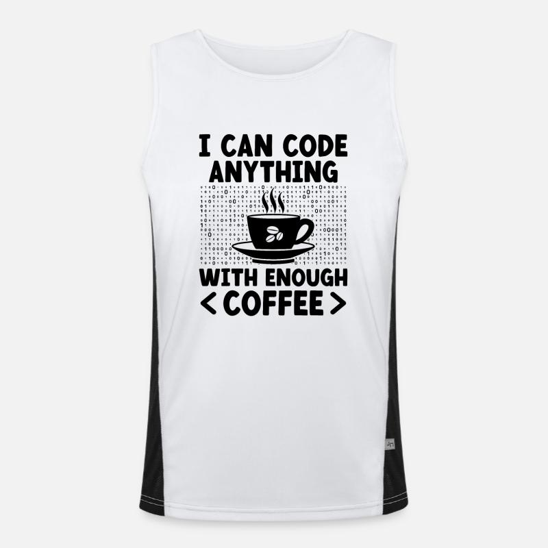 Coffee Coding Programmer Coder Developer Nerd Coff Men's Functional Contrast Tank Top 