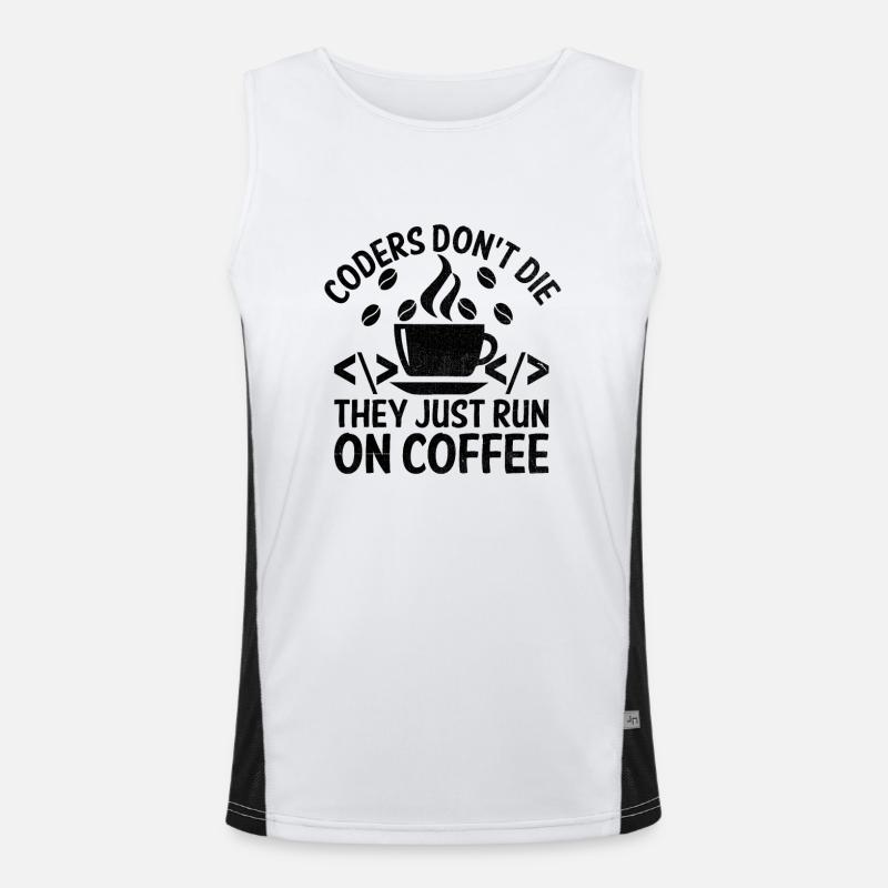 Kaffee-Codierung Programmierer Programmierer Entwickler Nerd Coff Funktionelles Kontrast-Tank Top für Männer 