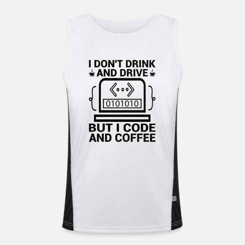 Kaffee-Codierung Programmierer Programmierer Entwickler Nerd Coff Funktionelles Kontrast-Tank Top für Männer 