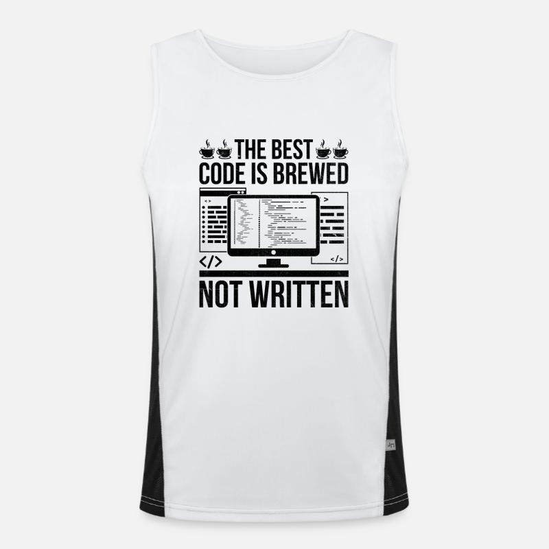 Kaffee-Codierung Programmierer Programmierer Entwickler Nerd Coff Funktionelles Kontrast-Tank Top für Männer 
