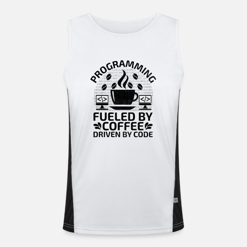 Kaffee-Codierung Programmierer Programmierer Entwickler Nerd Coff Funktionelles Kontrast-Tank Top für Männer 