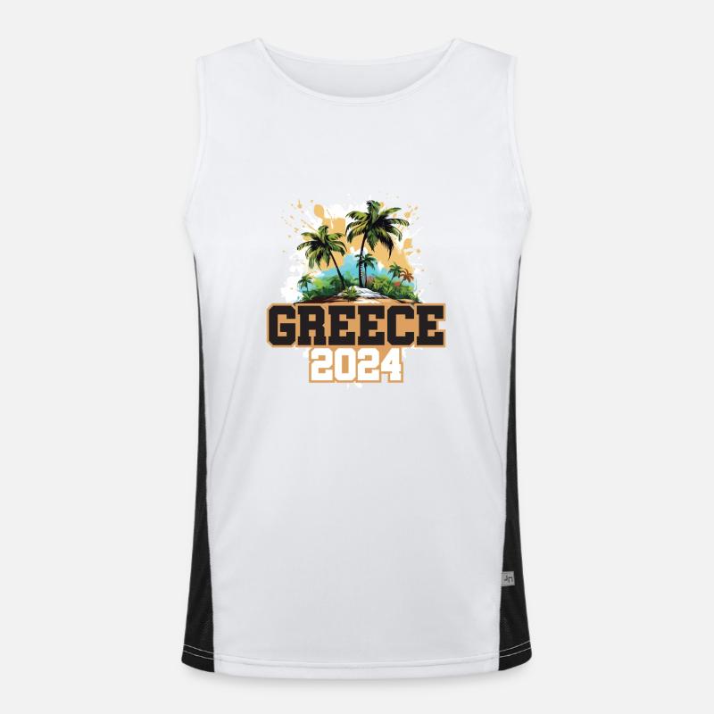 Grèce 2024 Voyage Vacances Débardeur respirant contrasté Homme 